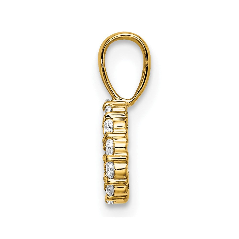 14K Gelbgold 0,125 ct. Laborgezüchteter Diamant VS/SI+ G+ Initialanhänger mit Buchstabe O