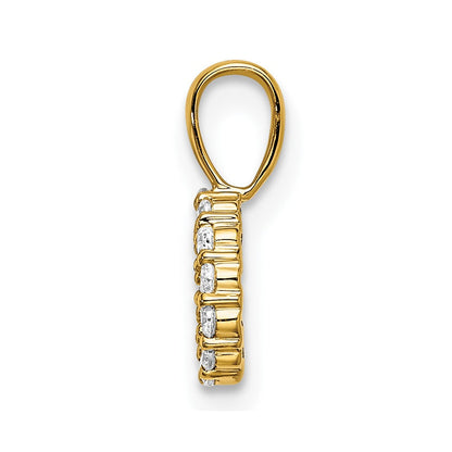 14K Gelbgold 0,125 ct. Laborgezüchteter Diamant VS/SI+ G+ Initialanhänger mit Buchstabe O