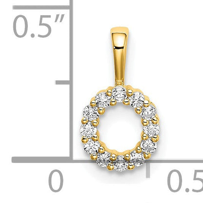 14K Gelbgold 0,125 ct. Laborgezüchteter Diamant VS/SI+ G+ Initialanhänger mit Buchstabe O