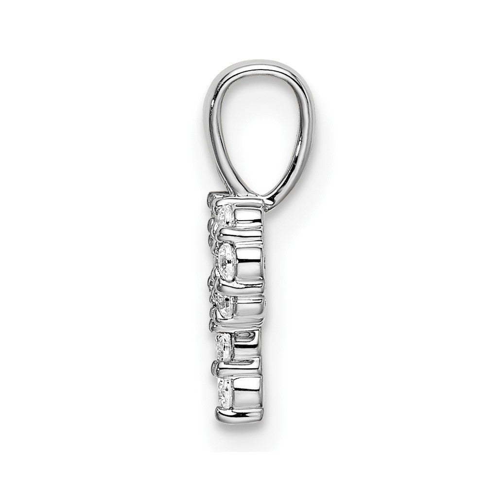 14K Weißgold 0,1 ct. Laborgezüchteter Diamant VS/SI+ G+ Initialanhänger Buchstabe P