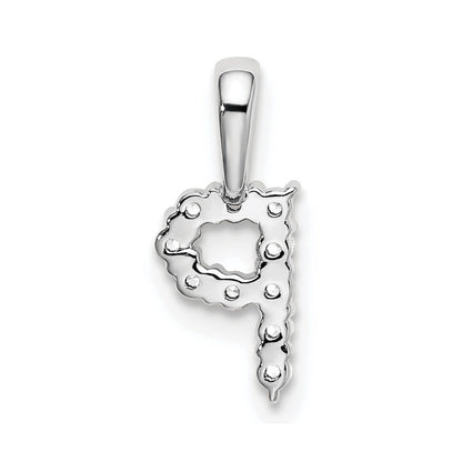 14K Weißgold 0,1 ct. Laborgezüchteter Diamant VS/SI+ G+ Initialanhänger Buchstabe P