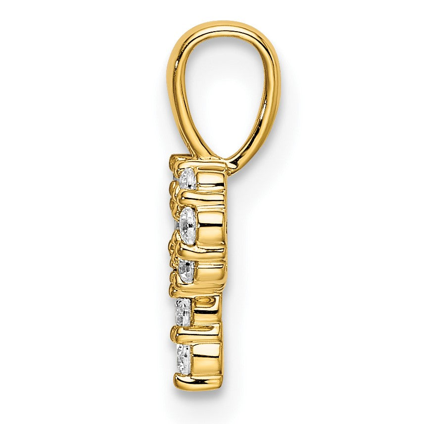 14K Gelbgold Initial-Anhänger Buchstabe P mit 0,1 ct. laborgezüchtetem Diamant VS/SI+ G+