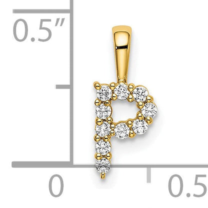 14K Gelbgold Initial-Anhänger Buchstabe P mit 0,1 ct. laborgezüchtetem Diamant VS/SI+ G+