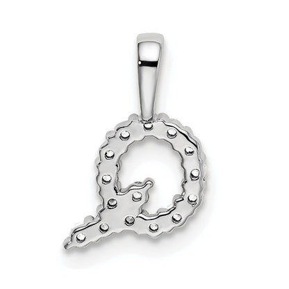 14K Weißgold 0,17 ct. Laborgezüchteter Diamant VS/SI+ G+ Buchstabe Q Initial-Anhänger
