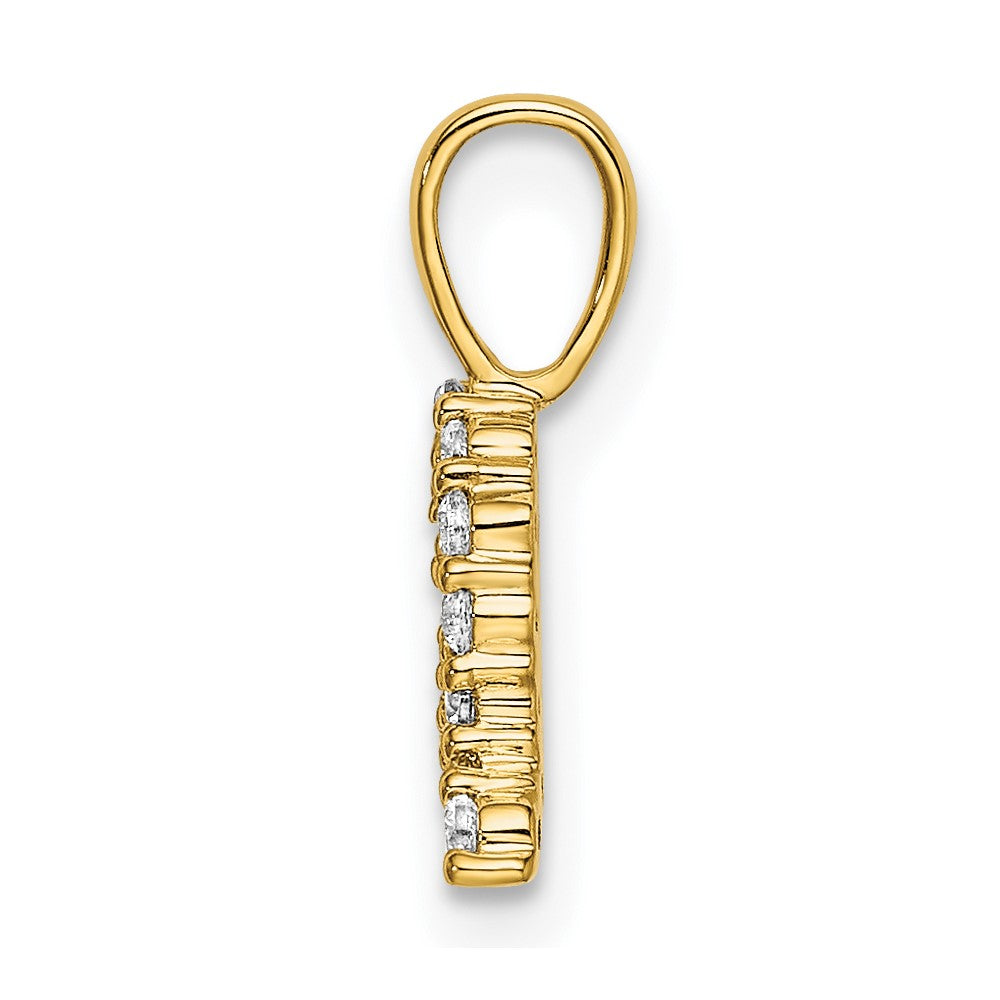14K Gelbgold Anhänger mit Buchstabe Q Initial, 0,17 ct. Laborgezüchteter Diamant VS/SI+ G+