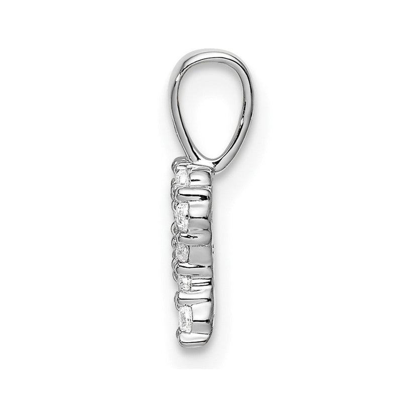 14 Karat Weißgold Anhänger mit 0,125 ct. Laborgezüchtetem Diamant VS/SI+ G+ Buchstabe R Initial