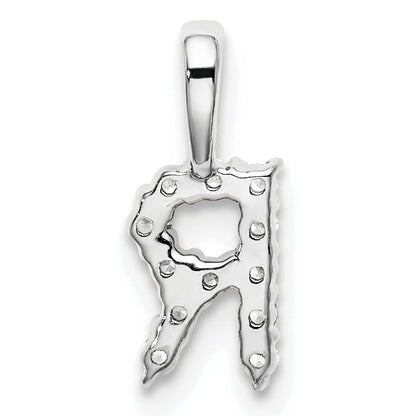14 Karat Weißgold Anhänger mit 0,125 ct. Laborgezüchtetem Diamant VS/SI+ G+ Buchstabe R Initial