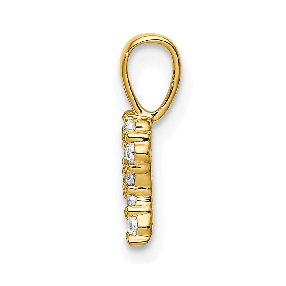 14K Gelbgold Initial-Anhänger Buchstabe „R" mit 0,125 ct. im Labor gezüchtetem Diamant, VS/SI+ G+
