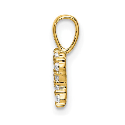 14K Gelbgold Initial-Anhänger Buchstabe „R" mit 0,125 ct. im Labor gezüchtetem Diamant, VS/SI+ G+