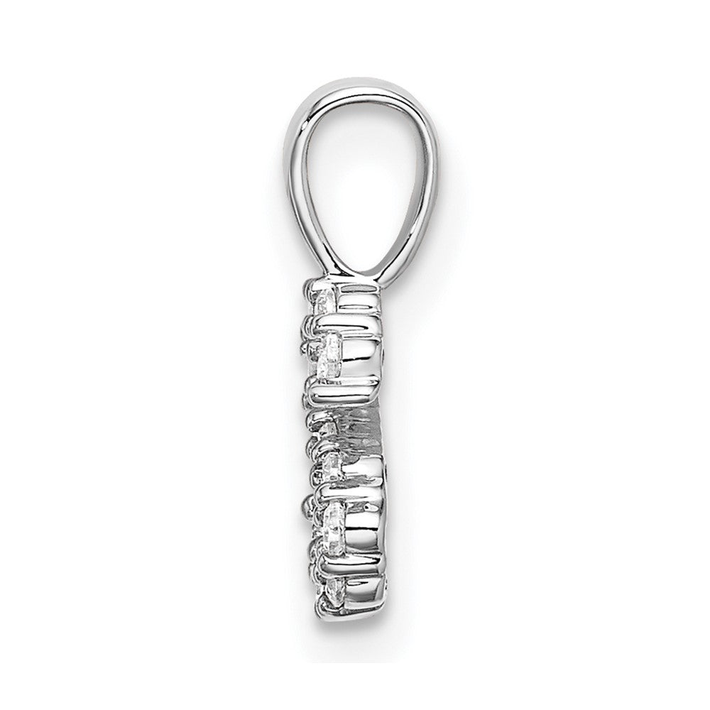 14K Weißgold 0,125 ct. im Labor gezüchteter Diamant VS/SI+ G+ Buchstabe-S-Initialanhänger