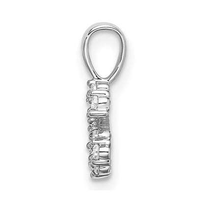14K Weißgold 0,125 ct. im Labor gezüchteter Diamant VS/SI+ G+ Buchstabe-S-Initialanhänger