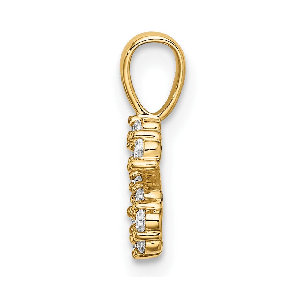 14K Gelbgold Initial-Anhänger Buchstabe S mit 0,125 ct. laborgezüchtetem Diamant VS/SI+ G+