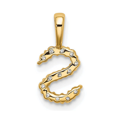 14K Gelbgold Initial-Anhänger Buchstabe S mit 0,125 ct. laborgezüchtetem Diamant VS/SI+ G+