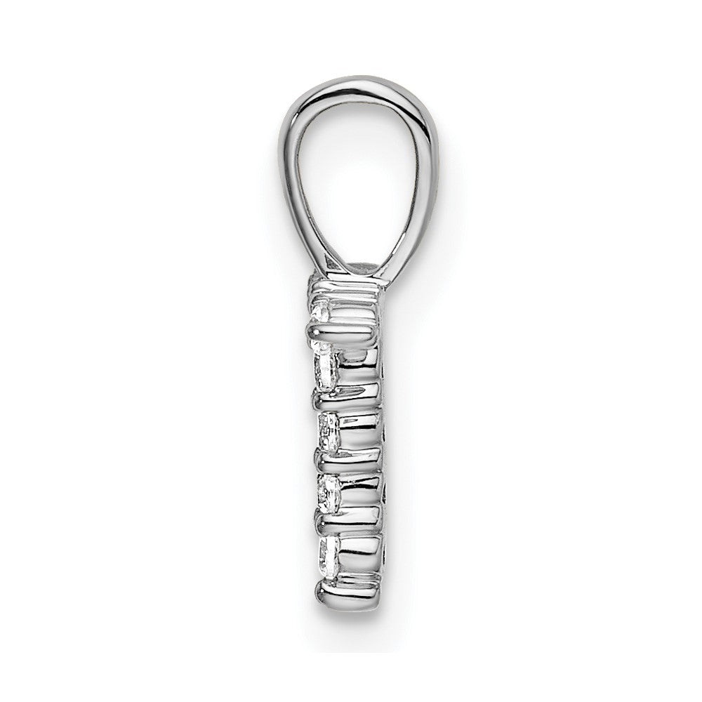 14K Weißgold Initial-Anhänger Buchstabe T mit 0,1 ct. Labordiamant VS/SI+ G+