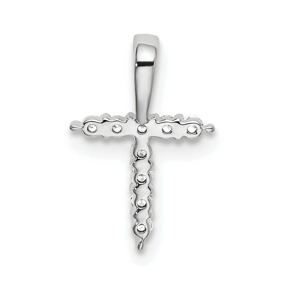 14K Weißgold Initial-Anhänger Buchstabe T mit 0,1 ct. Labordiamant VS/SI+ G+