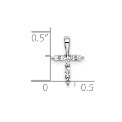 14K Weißgold Initial-Anhänger Buchstabe T mit 0,1 ct. Labordiamant VS/SI+ G+