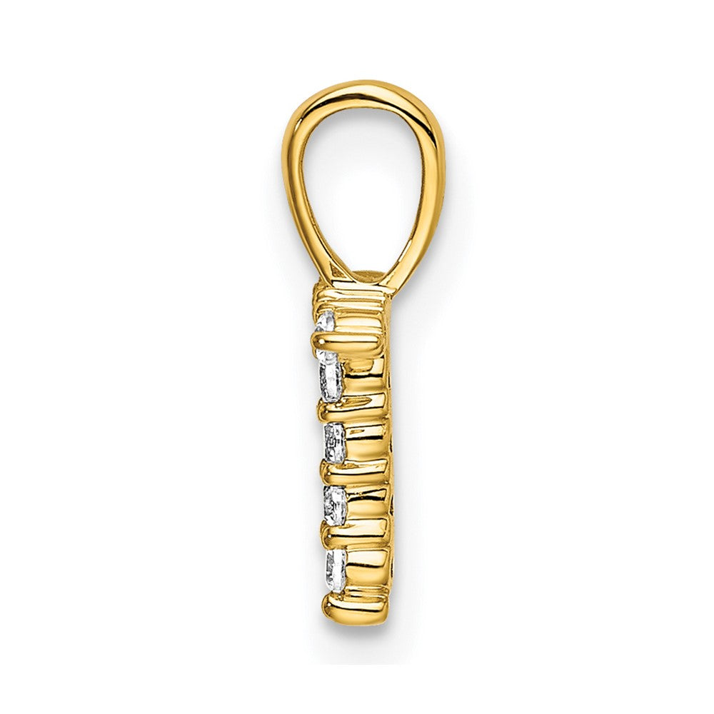 14K Gelbgold 0,10 ct. Laborgezüchteter Diamant VS/SI+ G+ Buchstabe-T-Initial-Anhänger