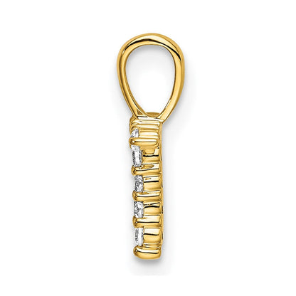 14K Gelbgold 0,10 ct. Laborgezüchteter Diamant VS/SI+ G+ Buchstabe-T-Initial-Anhänger