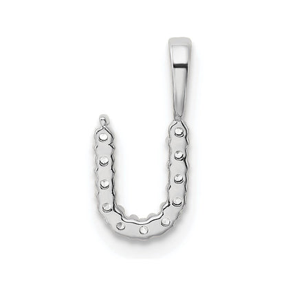 14K Weißgold Anhänger mit 0,125 ct. im Labor gezüchteten Diamanten VS/SI+ G+, Buchstabe U