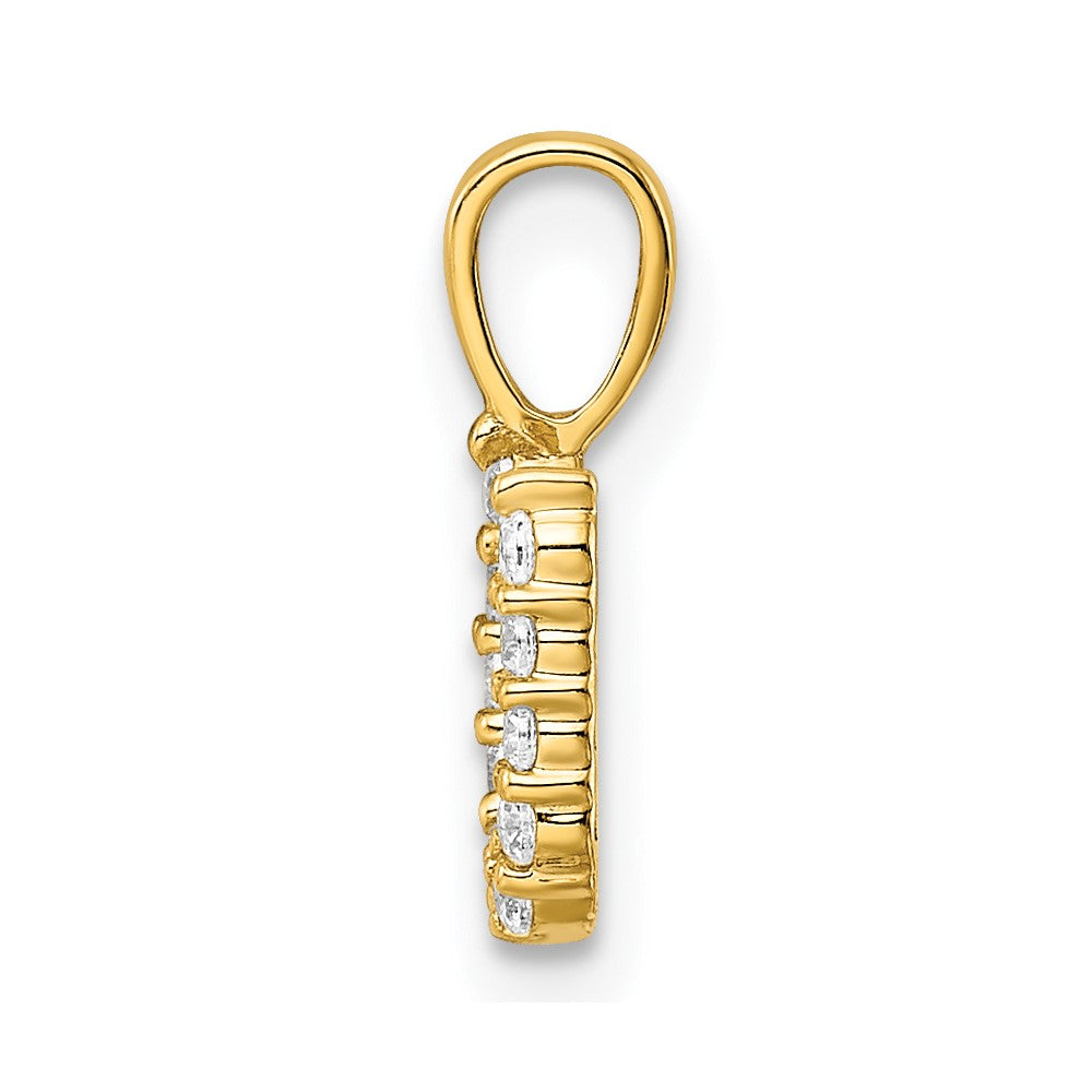 14K Gelbgold Initial-Anhänger Buchstabe U mit 0,125 ct. Laborgezüchtetem Diamant VS/SI+ G+