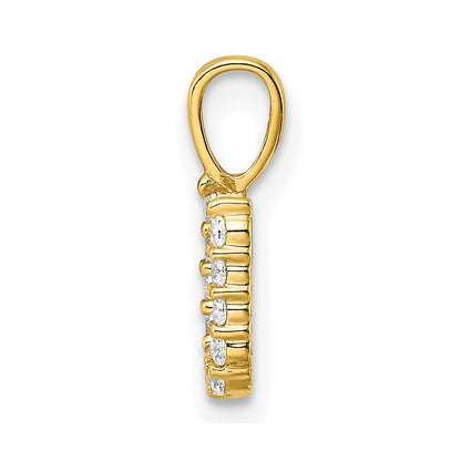 14K Gelbgold Initial-Anhänger Buchstabe U mit 0,125 ct. Laborgezüchtetem Diamant VS/SI+ G+