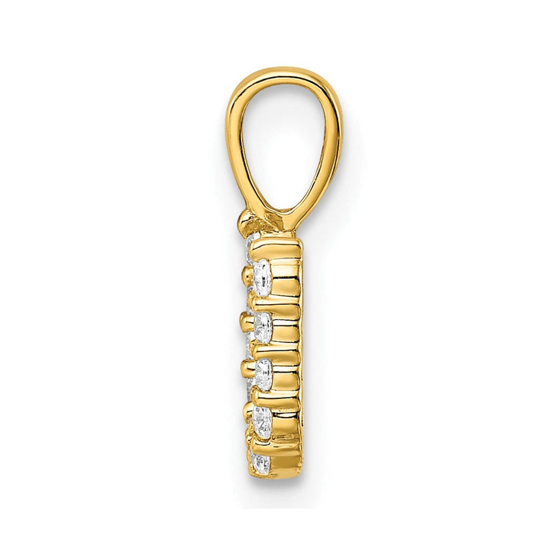 14K Gelbgold Initial-Anhänger Buchstabe U mit 0,125 ct. Laborgezüchtetem Diamant VS/SI+ G+