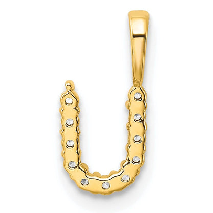 14K Gelbgold Initial-Anhänger Buchstabe U mit 0,125 ct. Laborgezüchtetem Diamant VS/SI+ G+