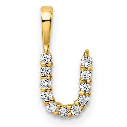 14K Gelbgold Initial-Anhänger Buchstabe U mit 0,125 ct. Laborgezüchtetem Diamant VS/SI+ G+