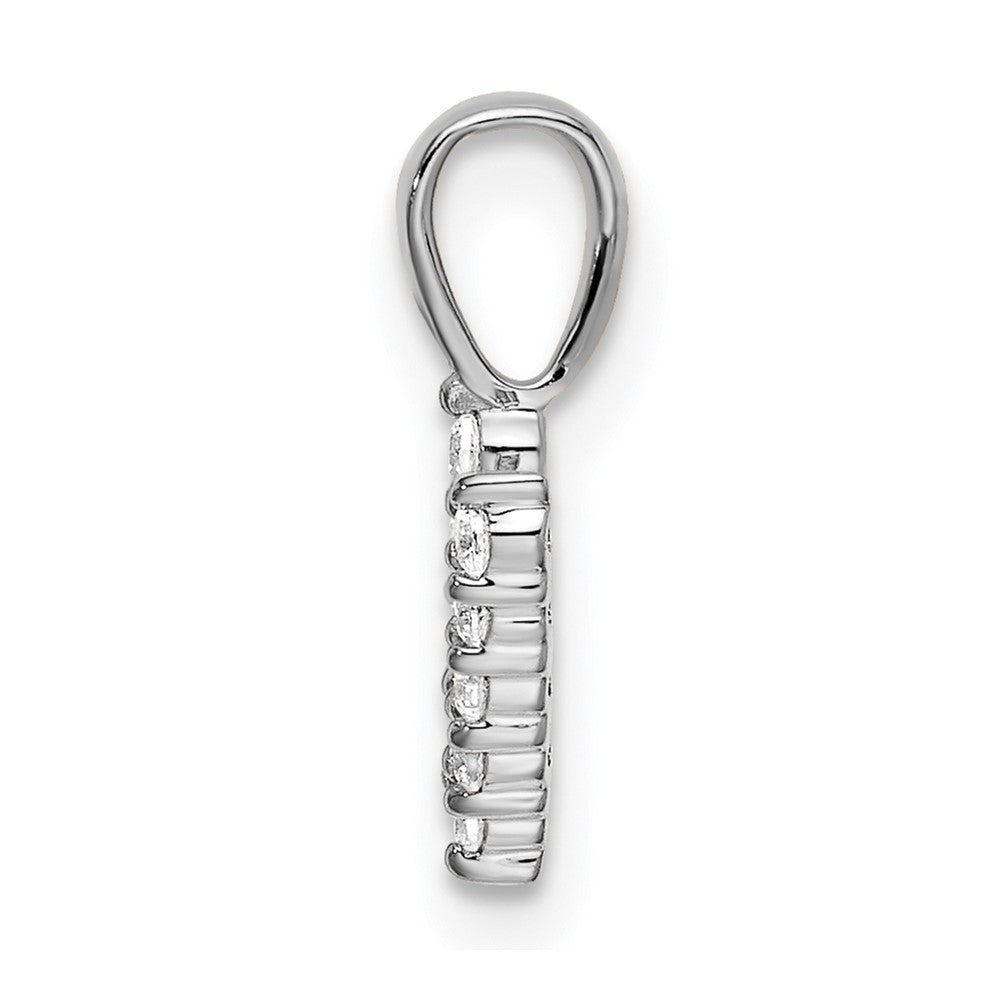 14K Weißgold Initial-Anhänger Buchstabe „V" mit 0,1 ct. laborgezüchtetem Diamant VS/SI+ G+