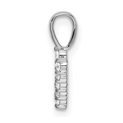 14K Weißgold Initial-Anhänger Buchstabe „V" mit 0,1 ct. laborgezüchtetem Diamant VS/SI+ G+