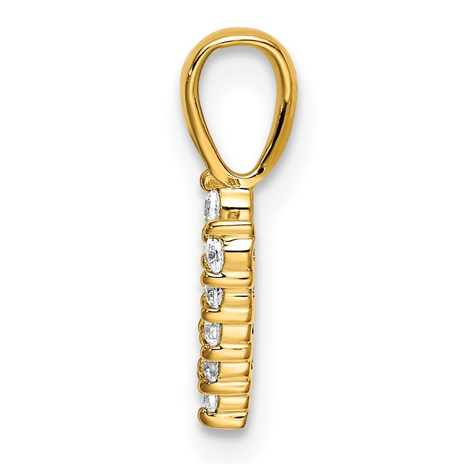 14K Gelbgold Initial-Anhänger Buchstabe V mit 0,10 ct. Laborgezüchtetem Diamant VS/SI+ G+