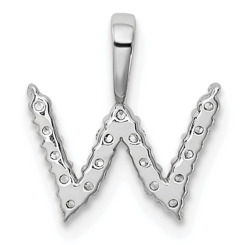 14K Weißgold 0,17 ct. Laborgezüchteter Diamant VS/SI+ G+ Buchstabe W Initial-Anhänger