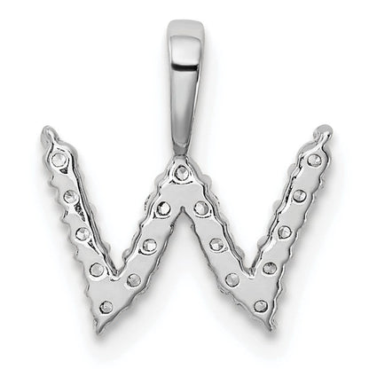 14K Weißgold 0,17 ct. Laborgezüchteter Diamant VS/SI+ G+ Buchstabe W Initial-Anhänger