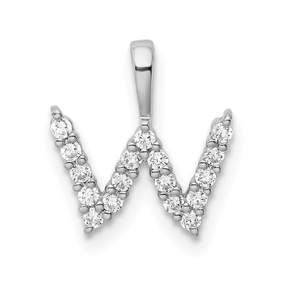 14K Weißgold 0,17 ct. Laborgezüchteter Diamant VS/SI+ G+ Buchstabe W Initial-Anhänger