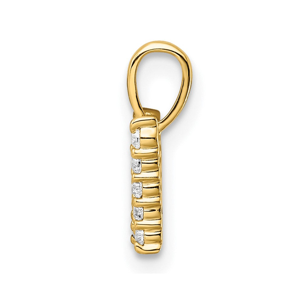 14K Gelbgold Initial-Anhänger „W” mit 0,17 ct. Labor gezüchtetem Diamanten VS/SI+ G+