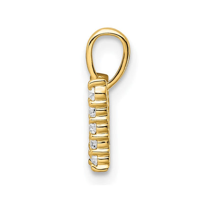 14K Gelbgold Initial-Anhänger „W” mit 0,17 ct. Labor gezüchtetem Diamanten VS/SI+ G+