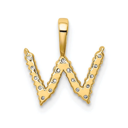 14K Gelbgold Initial-Anhänger „W” mit 0,17 ct. Labor gezüchtetem Diamanten VS/SI+ G+