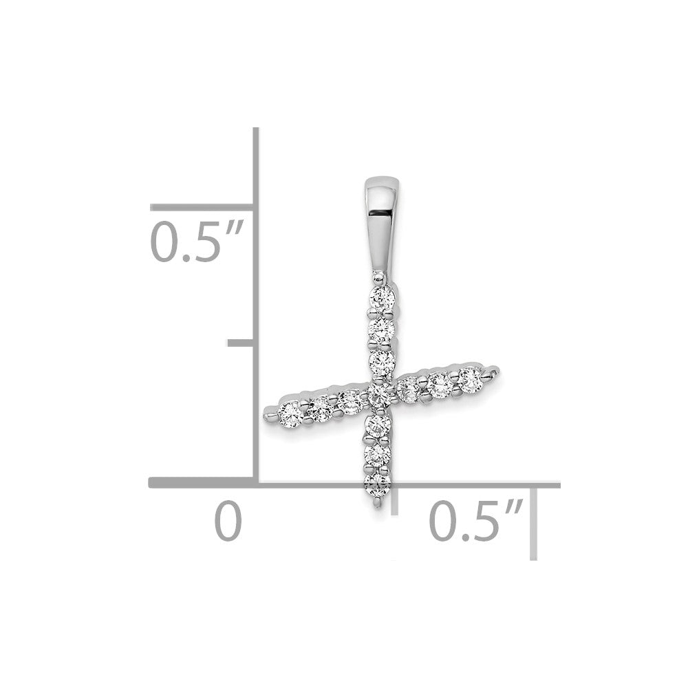 14K Weißgold 0,125 ct. Laborgezüchteter Diamant VS/SI+ G+ Buchstabe X Initialanhänger
