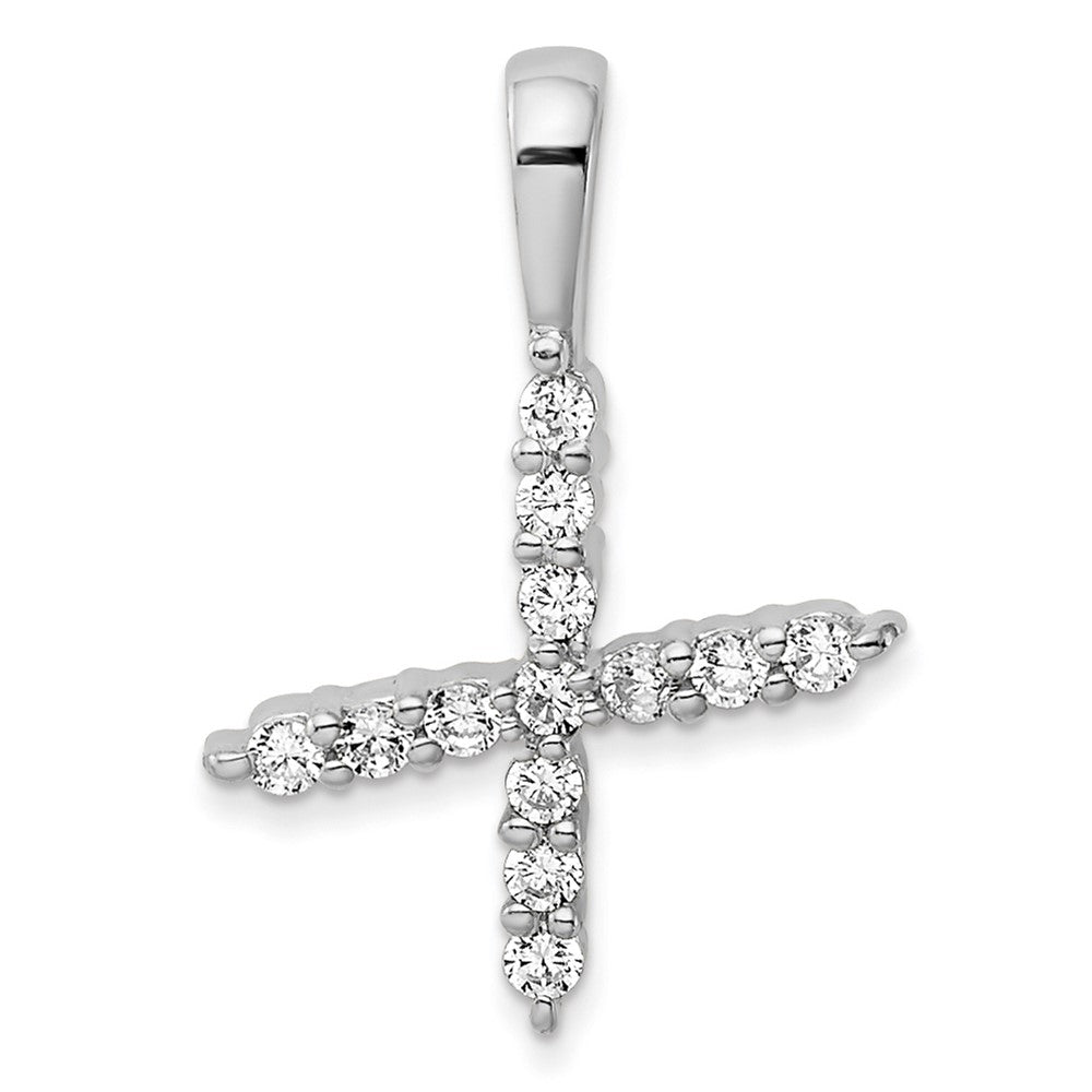 14K Weißgold 0,125 ct. Laborgezüchteter Diamant VS/SI+ G+ Buchstabe X Initialanhänger
