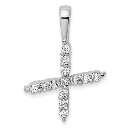 14K Weißgold 0,125 ct. Laborgezüchteter Diamant VS/SI+ G+ Buchstabe X Initialanhänger