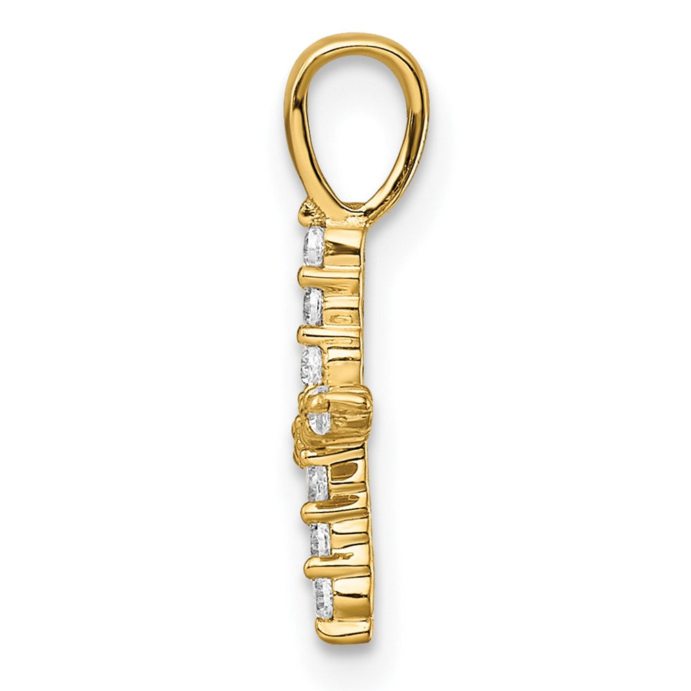 14K Gelbgold Initial-Anhänger Buchstabe X mit 0,125 ct. laborgezüchtetem Diamant VS/SI+ G+