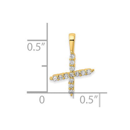 14K Gelbgold Initial-Anhänger Buchstabe X mit 0,125 ct. laborgezüchtetem Diamant VS/SI+ G+