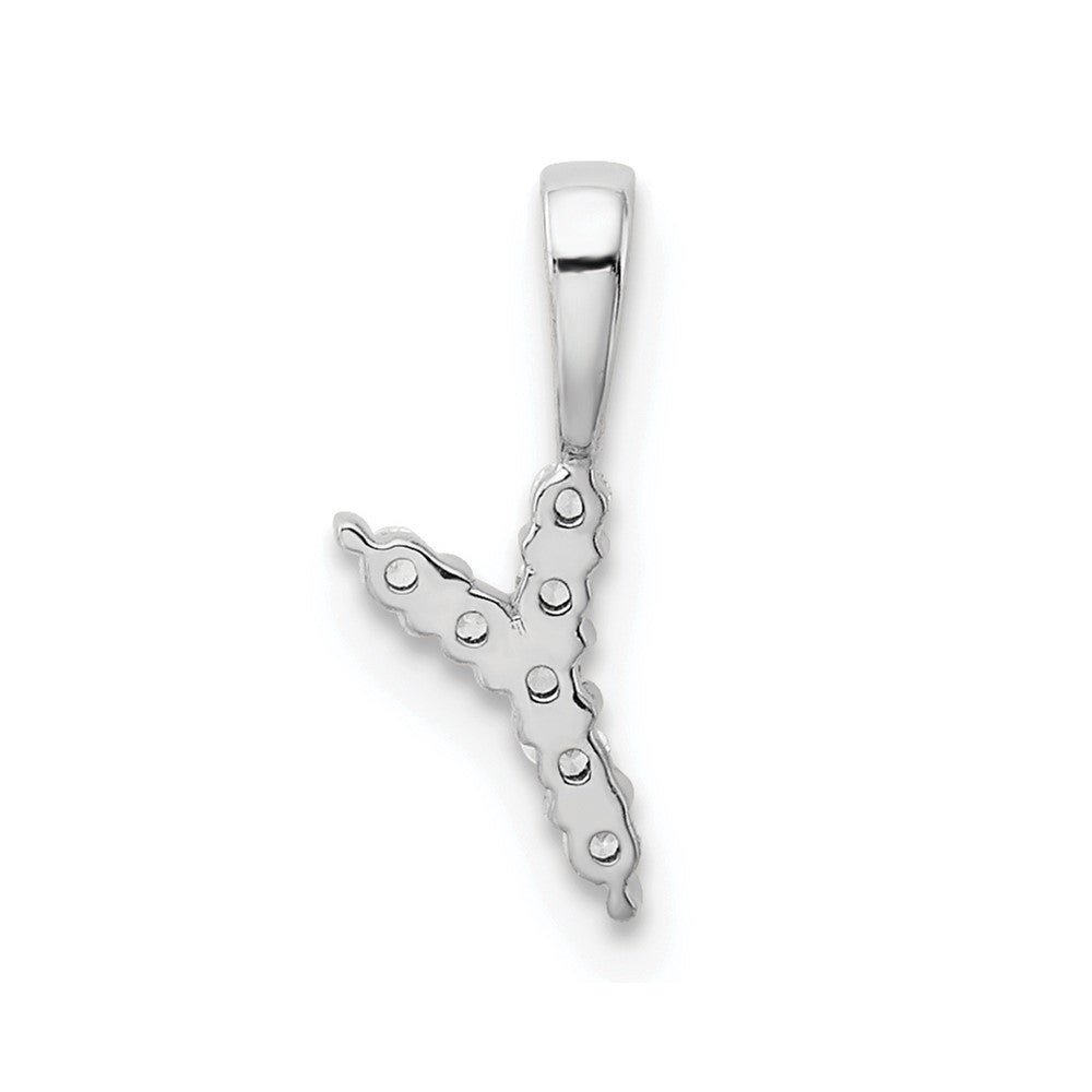 14K Weißgold 0,07 ct. Laborgezüchteter Diamant VS/SI+ G+ Buchstabe Y Initialanhänger