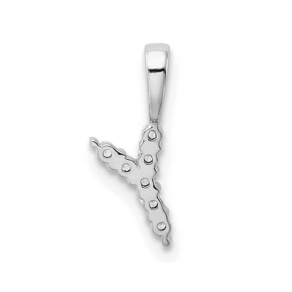 14K Weißgold 0,07 ct. Laborgezüchteter Diamant VS/SI+ G+ Buchstabe Y Initialanhänger