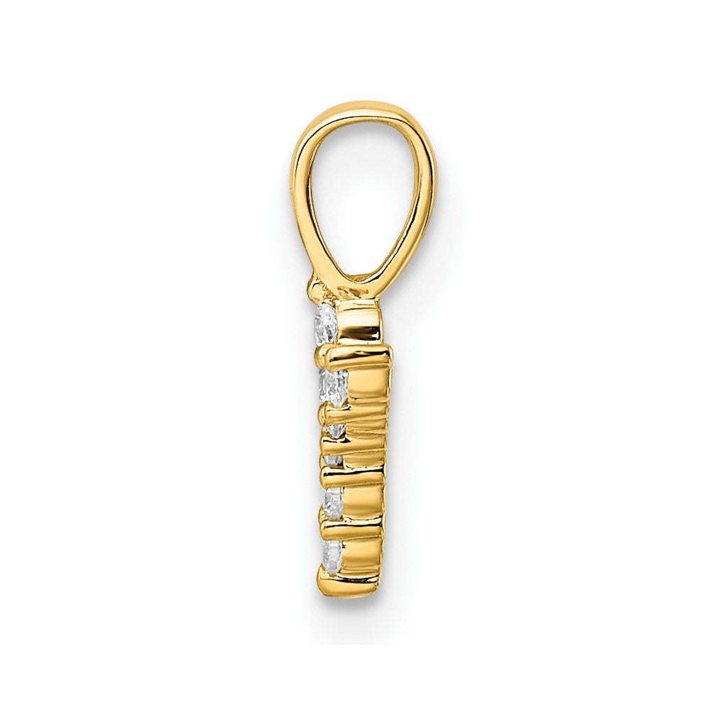 14K Gelbgold 0,07 ct. Laborgezüchteter Diamant VS/SI+ G+ Buchstabe Y Initialanhänger