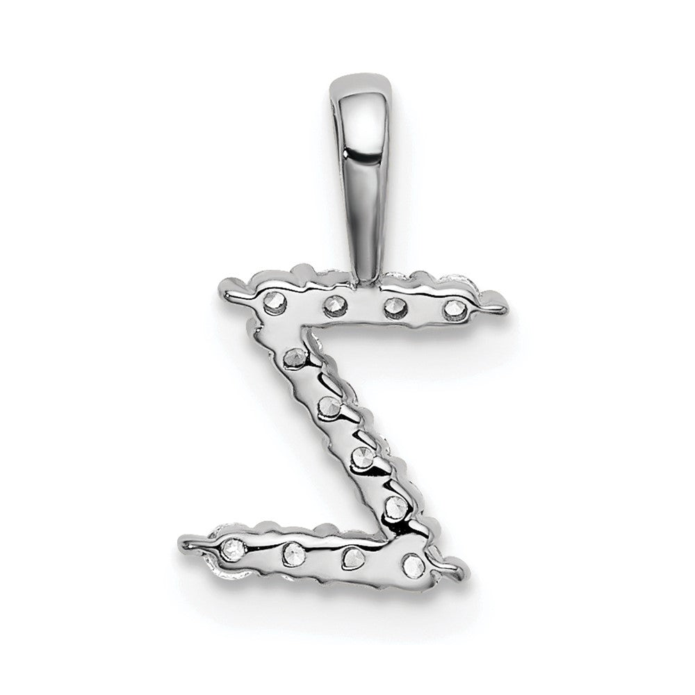 14K Weißgold 0,125 ct. Laborgezüchteter Diamant VS/SI+ G+ Buchstabe Z Initial-Anhänger