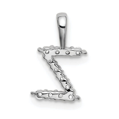 14K Weißgold 0,125 ct. Laborgezüchteter Diamant VS/SI+ G+ Buchstabe Z Initial-Anhänger
