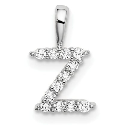 14K Weißgold 0,125 ct. Laborgezüchteter Diamant VS/SI+ G+ Buchstabe Z Initial-Anhänger