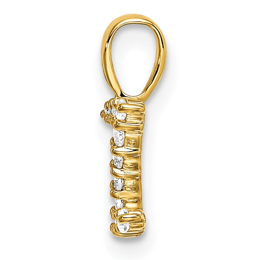 14K Gelbgold Initial-Anhänger Buchstabe Z mit 0,125 ct. Laborgezüchtetem Diamant VS/SI+ G+