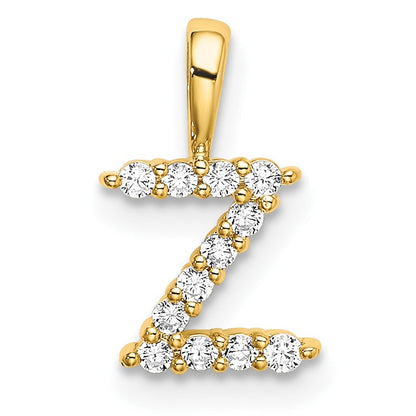 14K Gelbgold Initial-Anhänger Buchstabe Z mit 0,125 ct. Laborgezüchtetem Diamant VS/SI+ G+